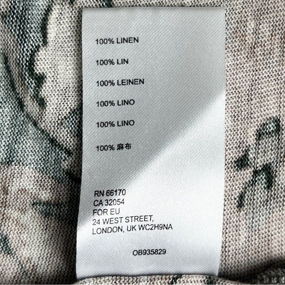 Anthropologie Maeve Linen Puff Sleeved Top in Green Floral - XL - Picture 11 of 11